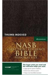 NASB, Reference Bible, Giant Print, Personal Size, Leather-Look, Black, Thumb Indexed