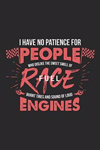 I have no patience for people who dislike the sweet smell of race fuel: Notebook 6x9 Dotgrid White Paper 118 Pages - Drag Racing