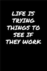 Life Is Trying Things To See If They Work
