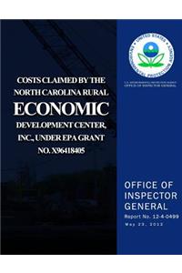Costs Claimed by the North Carolina Rural Economic Development Center, Inc., Und
