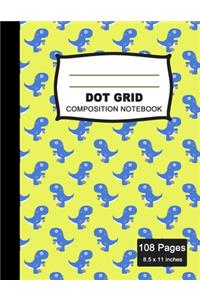 Dot Grid Composition Notebook: Beautiful and Large (8.5 x 11 inches) - 100+ Dotted Pages Black Dotted Notebook - Jurassic Age Journal for School and College Students, Artists, Pla