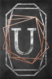 Chalkboard Foiling Minimalist Letter Notebook - U
