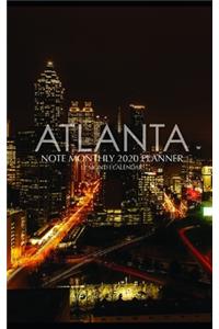 Atlanta Note Monthly 2020 Planner 12 Month Calendar