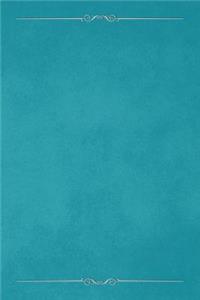 Robin's Egg Blue 101 - Blank Notebook with Bars & Scrolls Borders