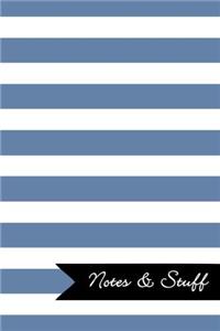 Notes & Stuff Blue-gray Striped Pattern Notebook