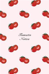 Tomato Notes: 6"x9" Unruled Blank Notebook Watercolor Texture Design Tropical Organic Fruit Pattern Cover. Matte Softcover Note Book Journal