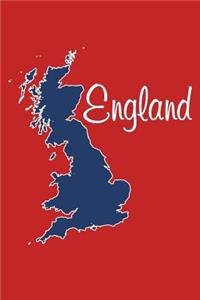 England - National Colors 101 - Lined Notebook with Margins - 6X9