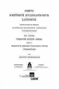 Rufinus. Interpretatio Orationum Gregorii Nazianzeni