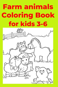 Farm animals Coloring Book for kids 3-6