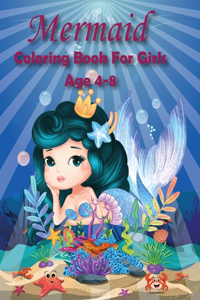 Mermaid Coloring Book For Girls Age 4-8