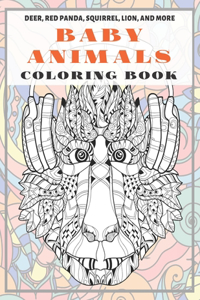 Baby Animals - Coloring Book - Deer, Red panda, Squirrel, Lion, and more