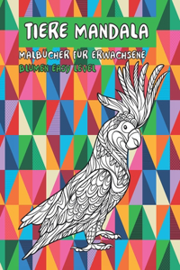 Malbücher für Erwachsene - Blumen Easy Level - Tiere Mandala