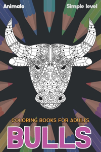 Coloring Books for Adults Animals Simple Level - Bulls
