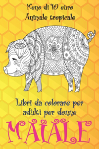 Libri da colorare per adulti per donne - Meno di 10 euro - Animale tropicale - Maiale