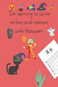 I'm learning to write letters and numbers with Halloween