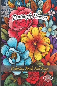Zentangle Flowers Coloring Book Full Page