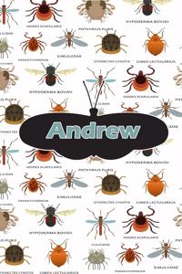 Andrew: Bug Insect Comic Book Notebook Journal Book 120 Pages 6x9