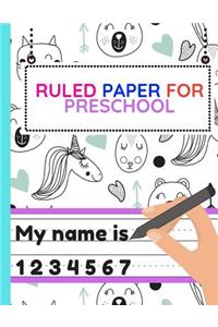 Ruled Paper for Preschool