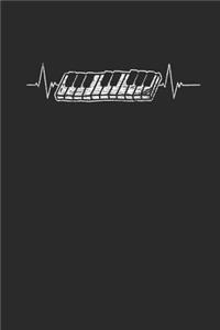 Piano Heartbeat: Blank Lined Notebook / Journal (6 X 9) - Gift Idea For Keyboardist And Musician