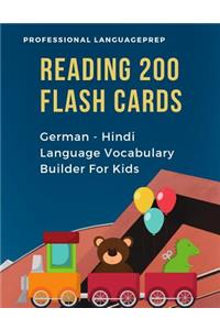 Reading 200 Flash Cards German - Hindi Language Vocabulary Builder For Kids