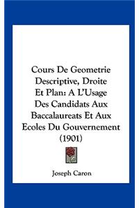 Cours De Geometrie Descriptive, Droite Et Plan