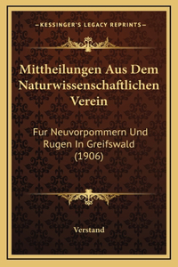 Mittheilungen Aus Dem Naturwissenschaftlichen Verein