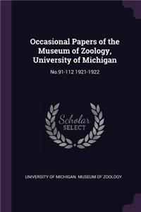Occasional Papers of the Museum of Zoology, University of Michigan