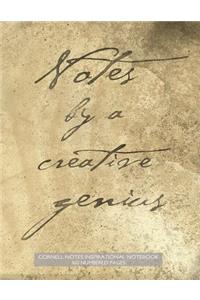 Cornell Notes Inspirational Notebook 160 Numbered Pages