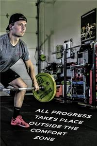All progress takes place outside the comfort zone NOTEBOOK BEST Gift - Small Lined Notebook