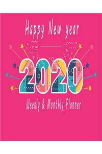 Happy new year 2020 Planner Weekly and Monthly