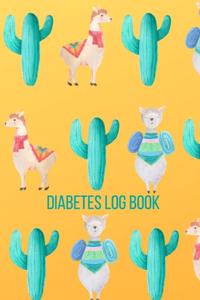 Blood Sugar Log Book for Diabetics - Cute Llama Design