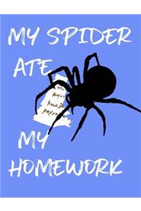 My Spider Ate My Homework Composition Notebook - Wide Ruled