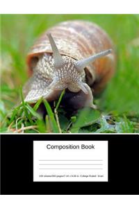 Composition Book 100 Sheets/200 Pages/7.44 X 9.69 In. College Ruled/ Snail