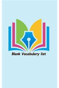 Blank Vocabulary list