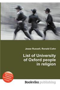 List of University of Oxford People in Religion