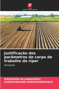 Justificação dos parâmetros do corpo de trabalho do ríper
