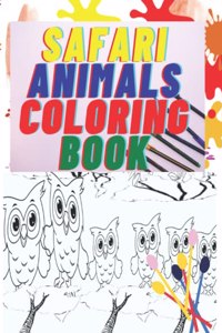 Safari Animals Coloring Book for Kids in English