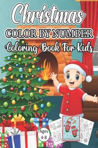 Christmas Color By Number Coloring Book For Kids Ages 4-8