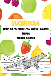 Libro da colorare con animali giganti - Grande stampa - Animali - Lucertola