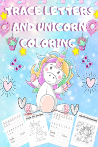 TRACE LETTERS AND UNICORN Coloring