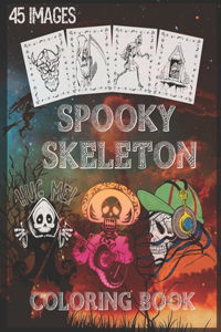 Spooky skeleton coloring book