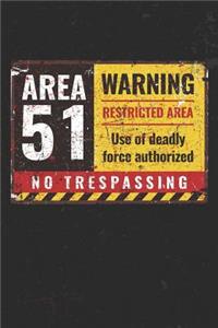 Area 51 Warning Restricted Area Use Of Deadly Force Authorized No Trespassing