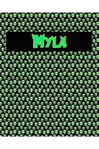 120 Page Handwriting Practice Book with Green Alien Cover Myla