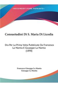 Consuetudini Di S. Maria Di Licodia