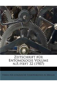 Zeitschrift Fur Entomologie Volume N.F.