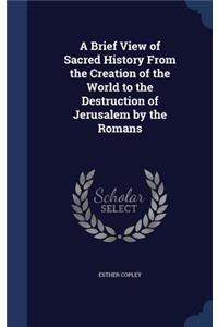 A Brief View of Sacred History From the Creation of the World to the Destruction of Jerusalem by the Romans