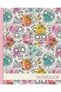 Colourful Sugar Skull Notebook, Notes, Jotter, Journal.