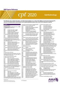 CPT 2020 Express Reference Coding Card: Ophthalmology