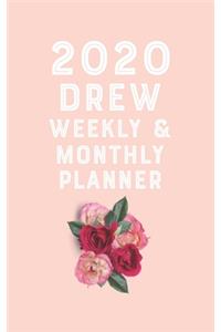 DREW planner 2020-2021, planner calendar 2020 for DREW Monthly Weekly 2020 Planner A beautiful: Planner 2020 / Planner Book Gift, 100 Pages, 5 x 8 inches, DREW Planner, Planner Book, 2020 planner weekly and monthly, planner's, work, or home!, S