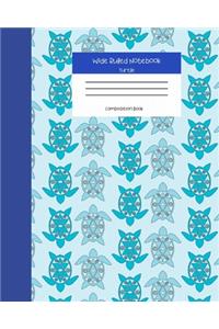 Wide Ruled Turtle Notebook Composition Book
